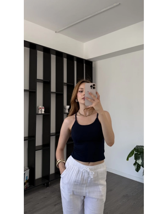 Lacivert Lopez Askılı Basic Atlet