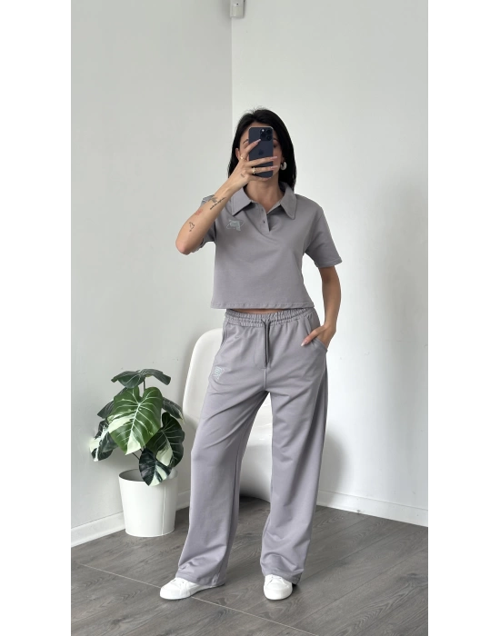 Rocco Gri Polo Yaka İkili Takım