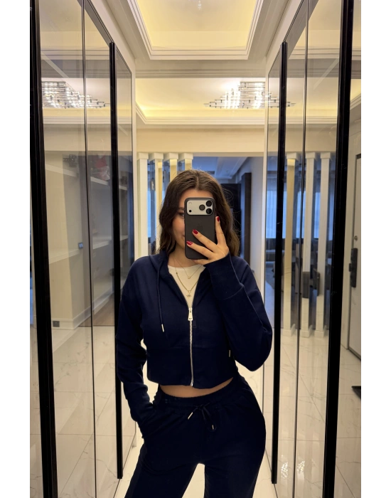 Lacivert Selanik Hırkalı Takım