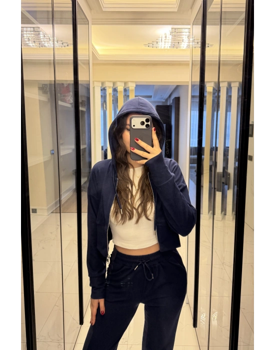 Lacivert Selanik Hırkalı Takım