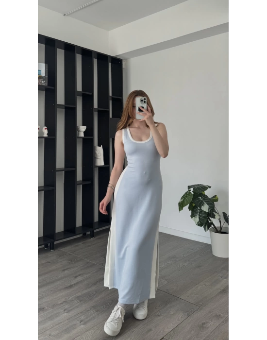 Mavi Zoey Blok Renkli Modal Elbise