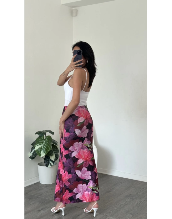 Missy Çiçek Desen Maxi Etek