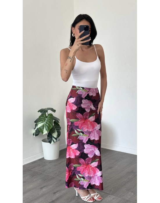 Missy Çiçek Desen Maxi Etek