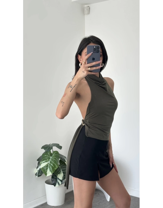 Nancy Haki Toka Detaylı Sırtı Açık Bluz