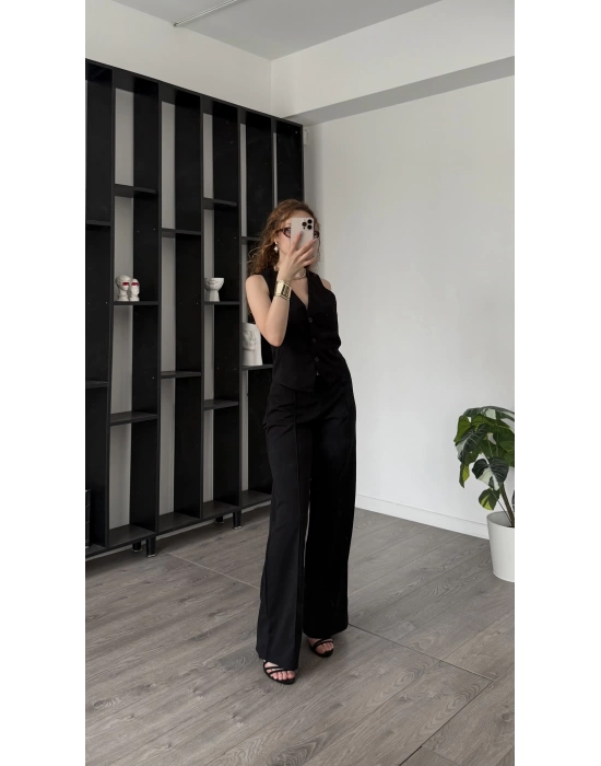 Nova Siyah Yelek Pantolon 2’li Takım