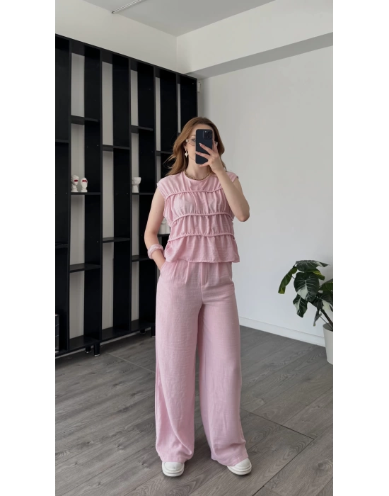 Pembe Elis Biye Detaylı 2’li Takım