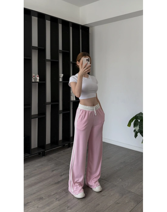 Pembe Perry Çizgili Eşofman Altı