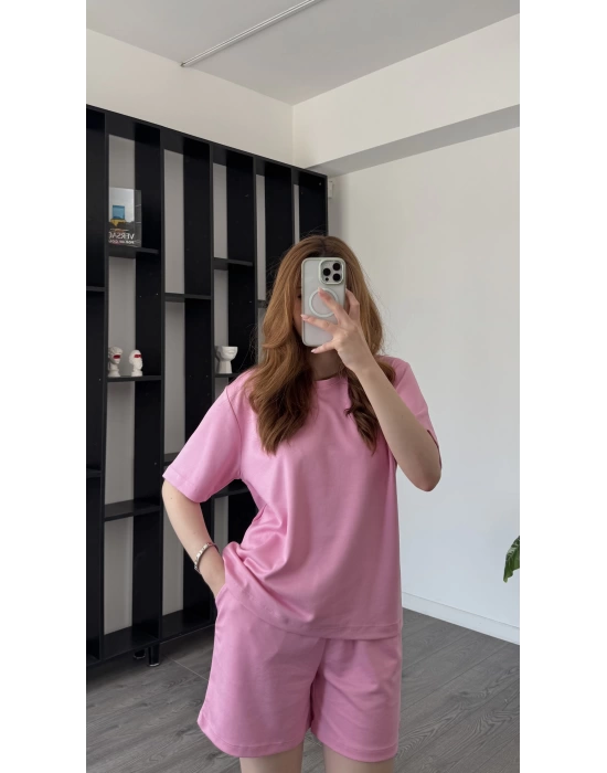 Pembe Tara Şort Tshirt 2’li Takım