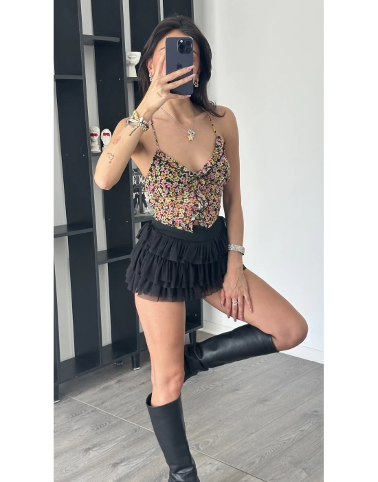 Rose Orj Etiketli Çiçek Desen Bluz