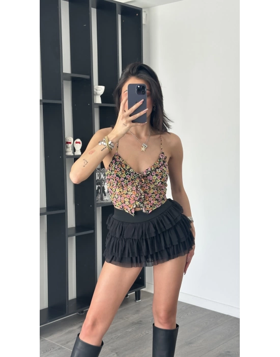 Rose Orj Etiketli Çiçek Desen Bluz