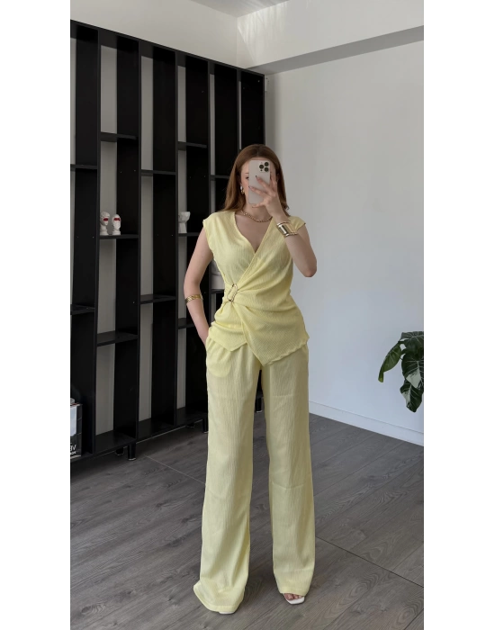 Sarı Hazel Toka Detaylı 2’li Takım
