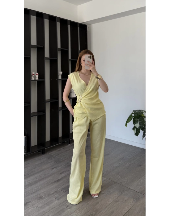 Sarı Hazel Toka Detaylı 2’li Takım