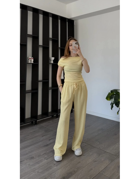 Sarı Ivanka Düşük Omuzlu 2’li Takım