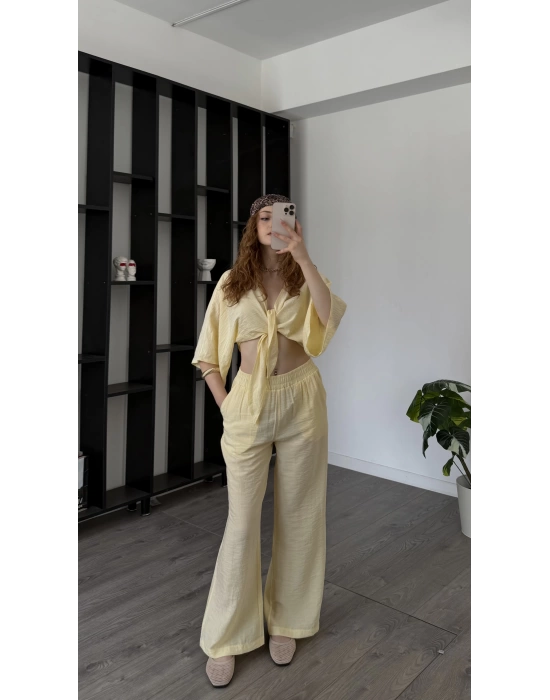 Sarı Solena Bağlamalı 2’li Takım