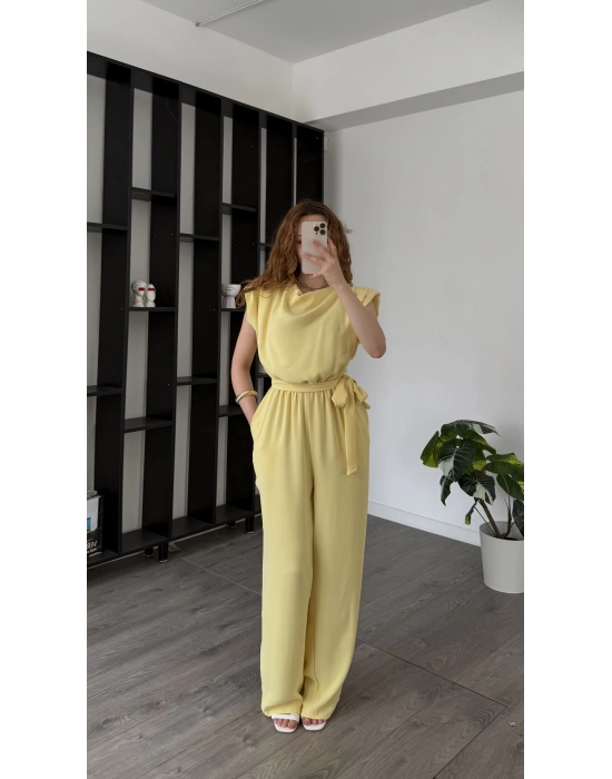Sarı Vivi Kuşaklı Vatkalı Tulum