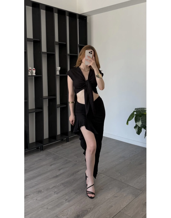 Siyah Alicia Bağlamalı 2’li Takım