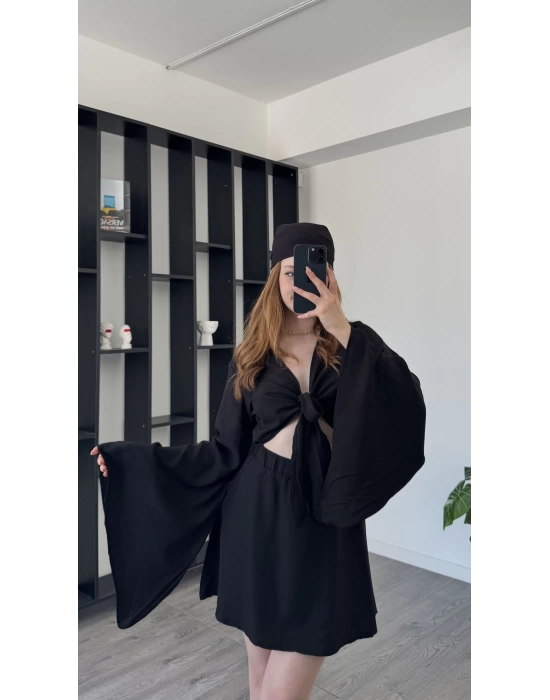Siyah Alina Bandanalı 3’lü Takım