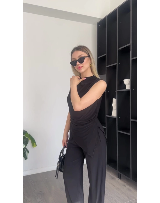Siyah Asimetrik Kesimli Sandy 2’li Takım