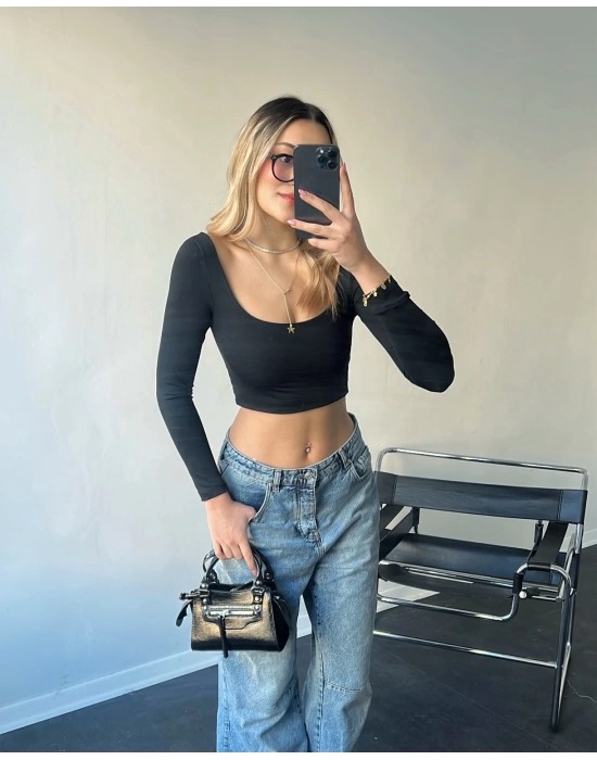 Siyah Basic Sandy Crop Body