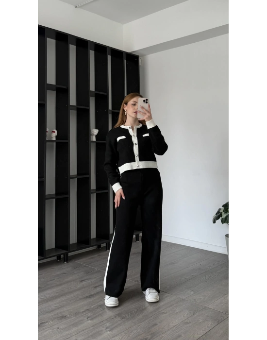 Siyah Chiara Blok Renkli Triko Takım