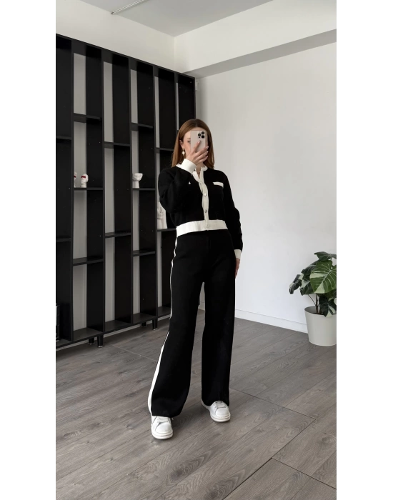 Siyah Chiara Blok Renkli Triko Takım