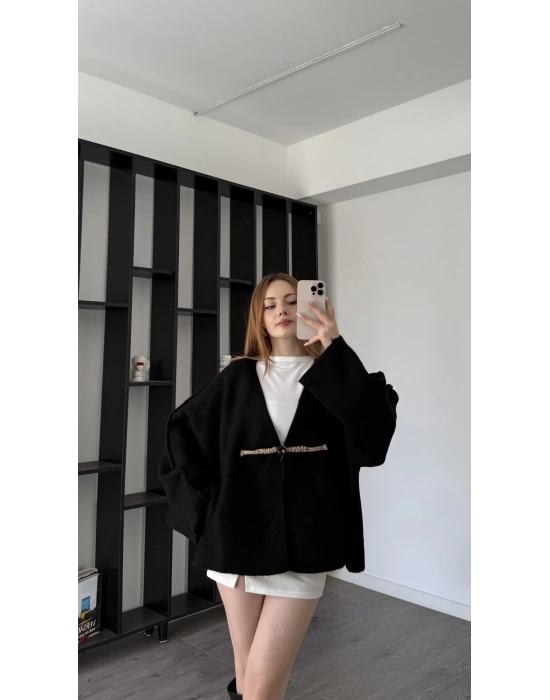Siyah Elira Kalın Ceket Hırka