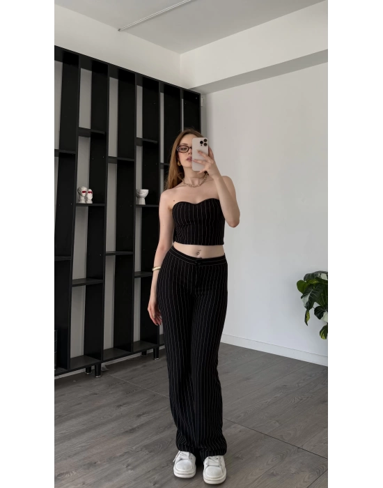 Siyah Femma Çizgili 2’li Takım