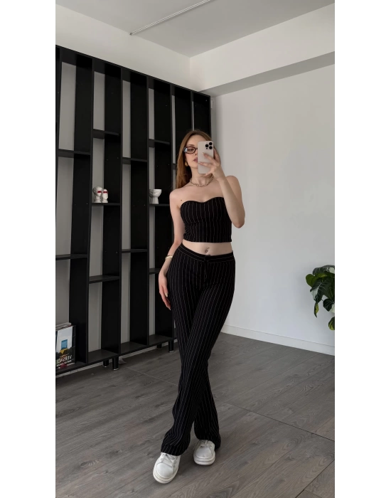 Siyah Femma Çizgili 2’li Takım
