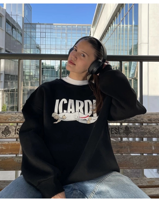 Siyah Icardı Sweatshirt