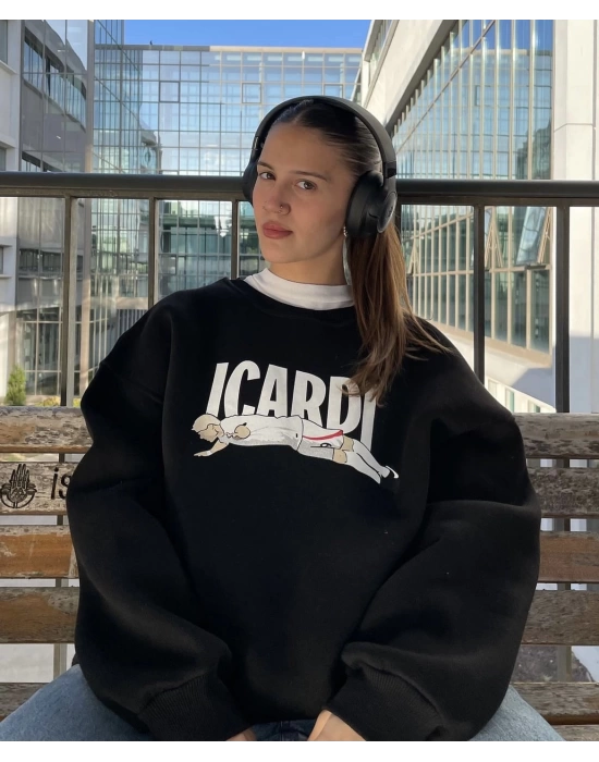 Siyah Icardı Sweatshirt