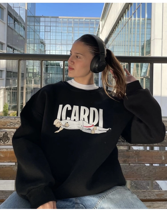 Siyah Icardı Sweatshirt