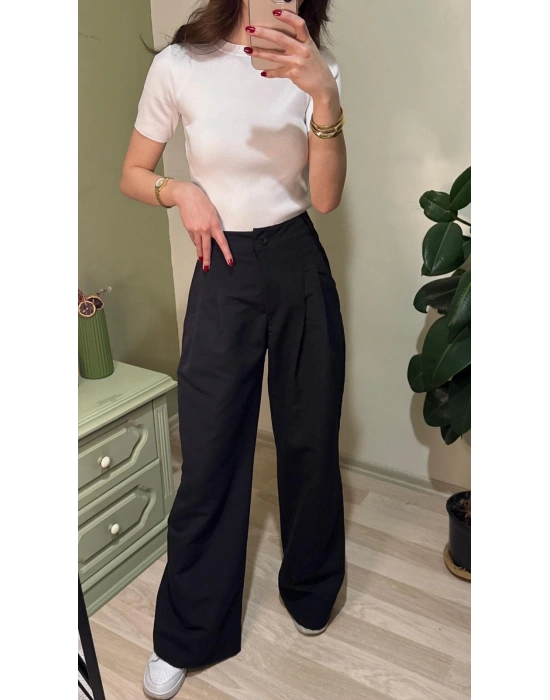 Siyah Killy Piliseli Palazzo Pantolon