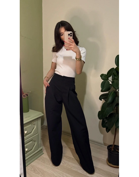 Siyah Killy Piliseli Palazzo Pantolon