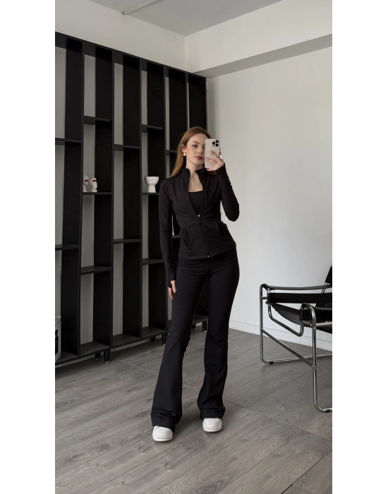 Siyah Laura 3’lü Comfortlux Tayt Takım