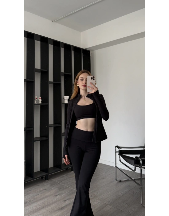 Siyah Laura 3’lü Comfortlux Tayt Takım