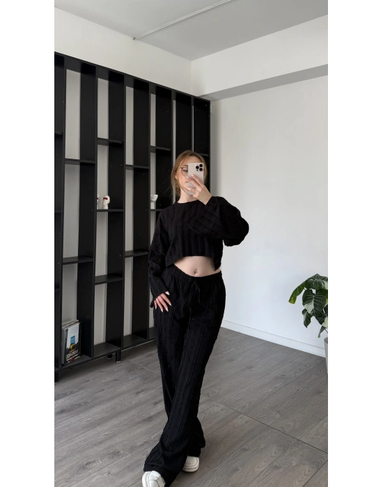 Siyah Lilis 2’li Dokulu Takım