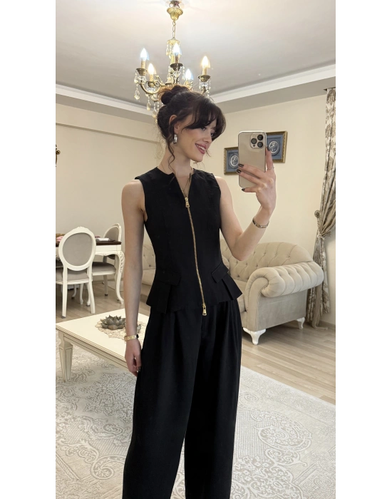 Siyah Loly Fermuarlı 2’li Takım