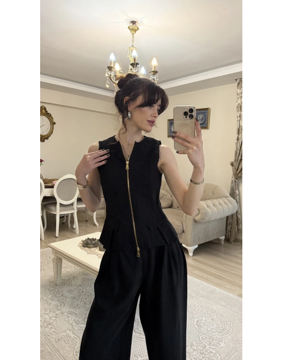 Siyah Loly Fermuarlı 2’li Takım