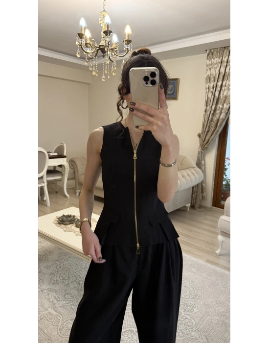 Siyah Loly Fermuarlı 2’li Takım