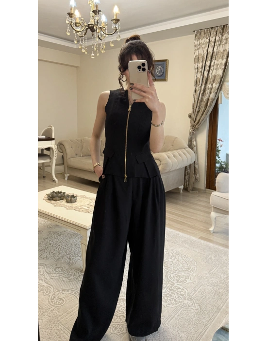 Siyah Loly Fermuarlı 2’li Takım