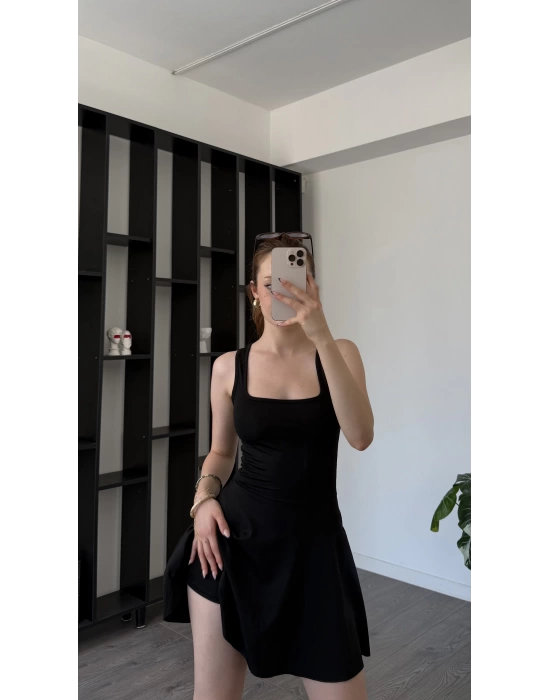 Siyah Milly Cepli Şortlu Elbise