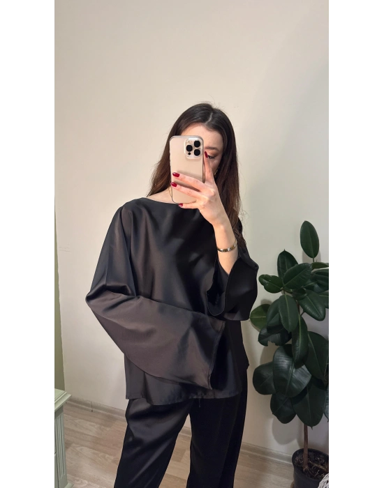 Siyah Mua Saten Salaş Takım