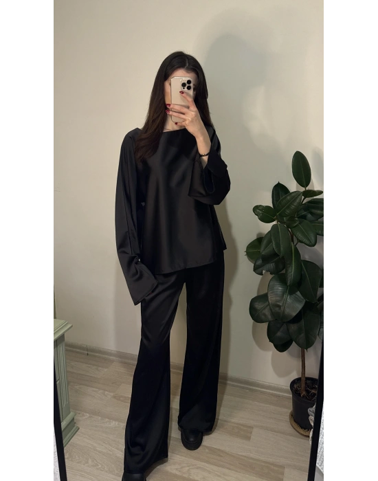 Siyah Mua Saten Salaş Takım