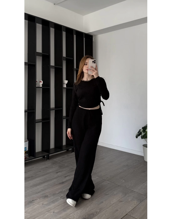 Siyah Ollie Büzgü Detaylı 2’li Takım