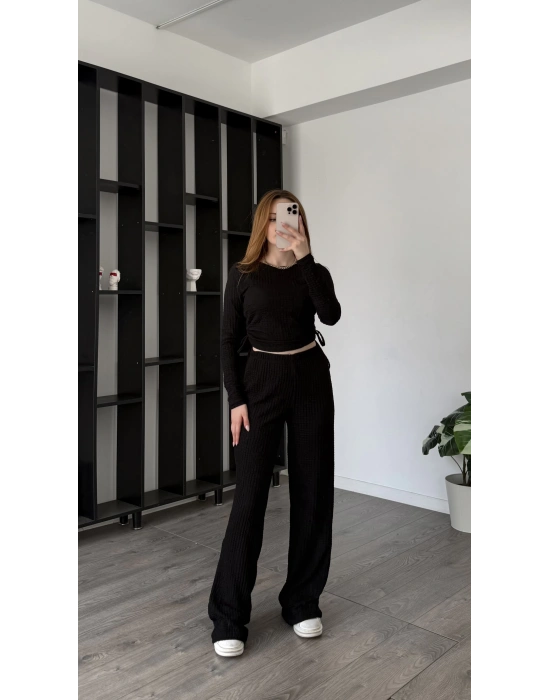 Siyah Ollie Büzgü Detaylı 2’li Takım