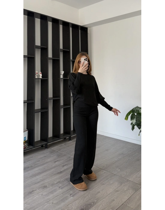 Siyah Ophelia Kol Detaylı Takım