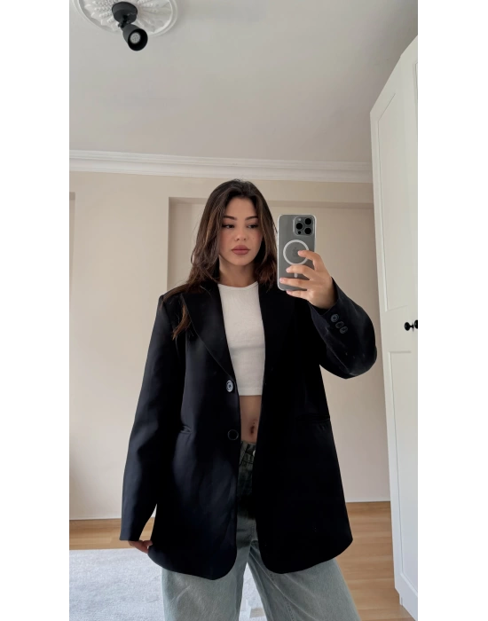Siyah Oversize Blazer Ceket