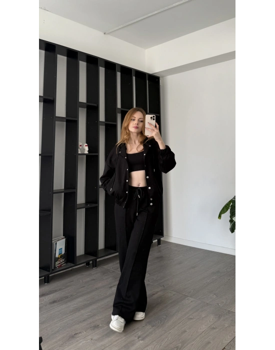 Siyah Sherry Çıtçıtlı 3’lü Takım