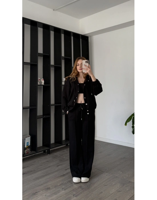 Siyah Sherry Çıtçıtlı 3’lü Takım