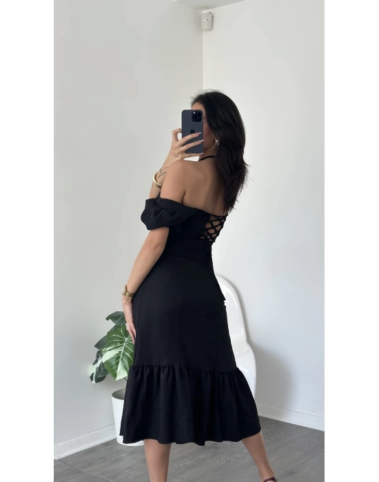 Siyah Talia Etek Büstiyer Takım
